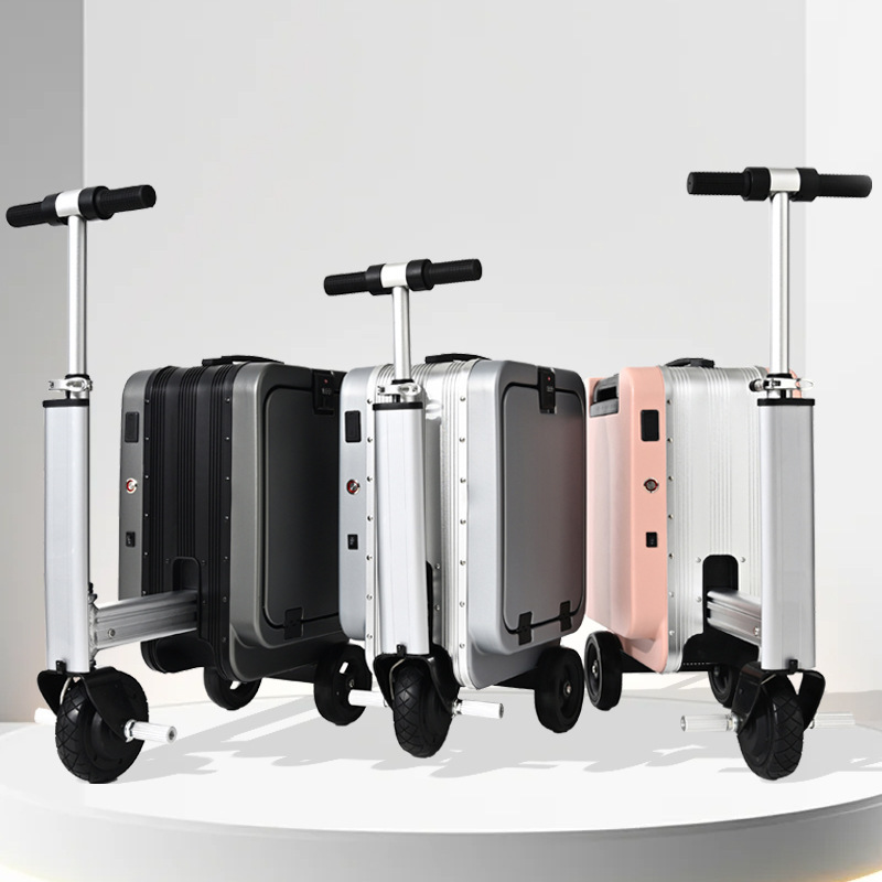 多功能电动骑行行李箱20寸男女代步可登机密码旅行箱前开盖拉杆箱